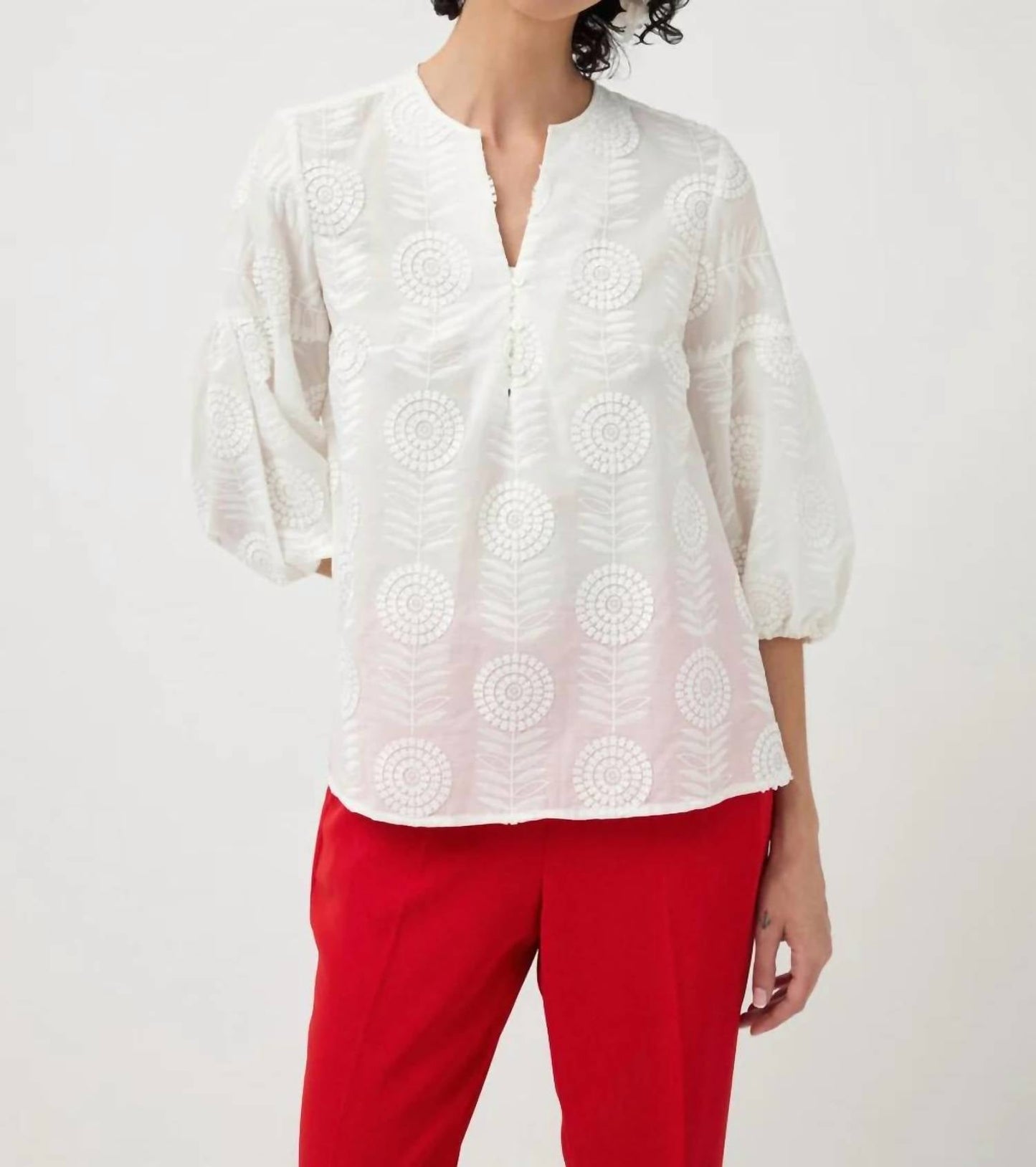 Tinta & Bariloche - Espigas white print top