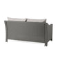 Contemporary ANTIBES Loveseat & Table Set Outdoor Grey PE Rattan Iron Waterproof Fabric