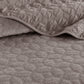 3 Piece Velvet Quilt Set Taupe Full/Queen