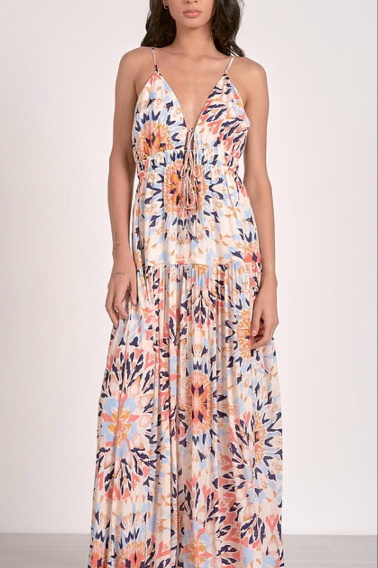 Elan - Spaghetti Strap Tiered Maxi Dress