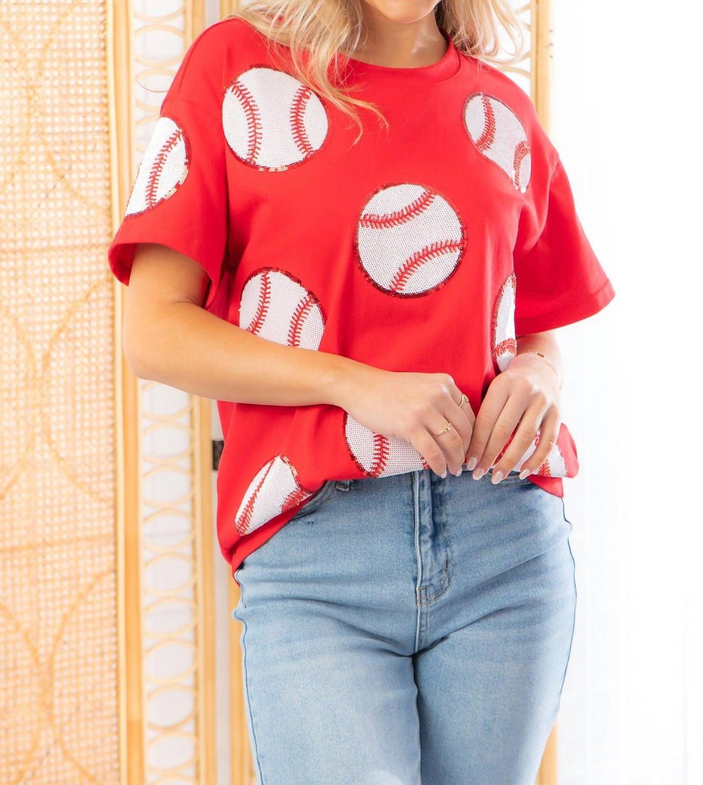Abln Boutique - Home Run Hitter Sequin Baseball Tee