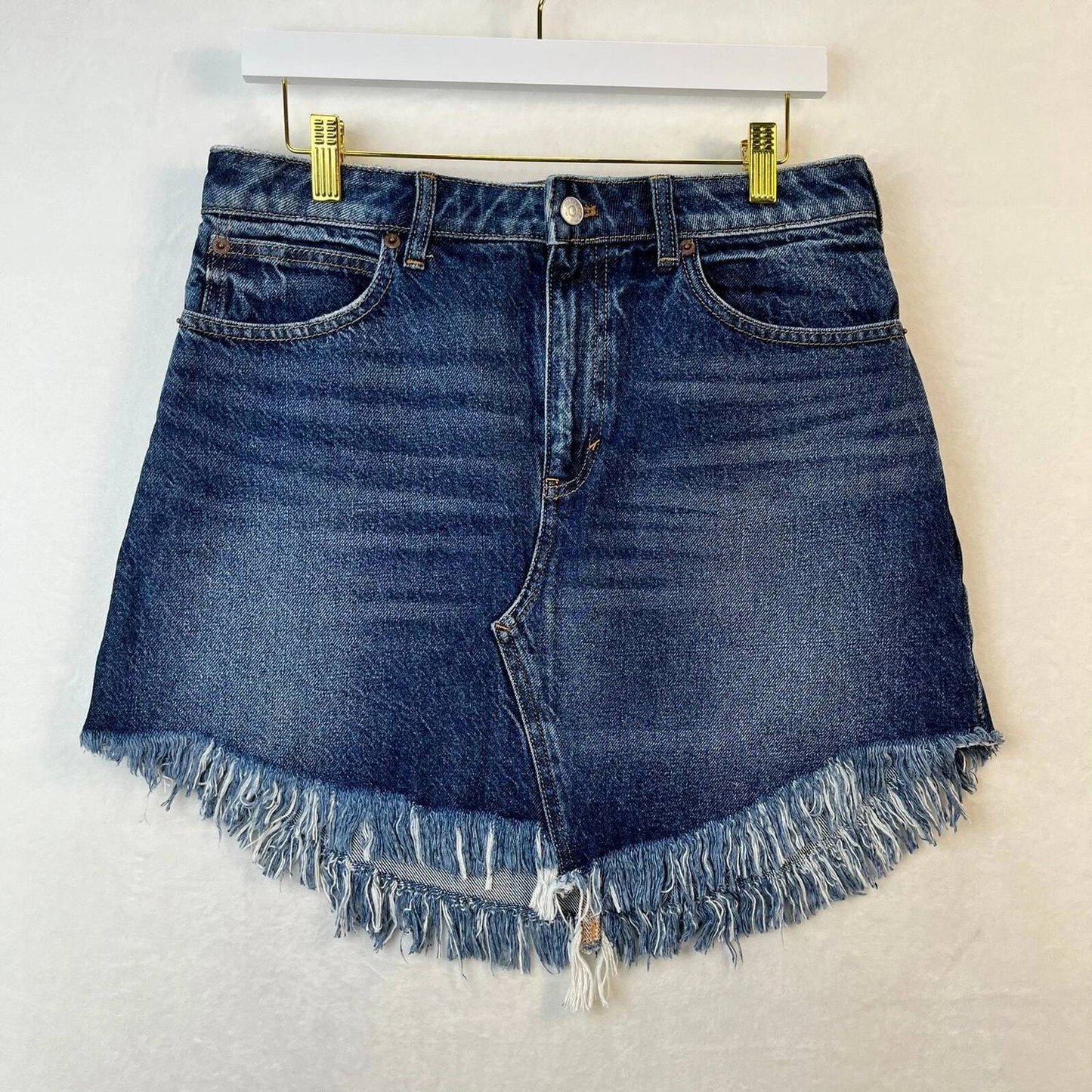 Free People - Women's Ultra-distressed Mini Teaspoon Jeans Skirt