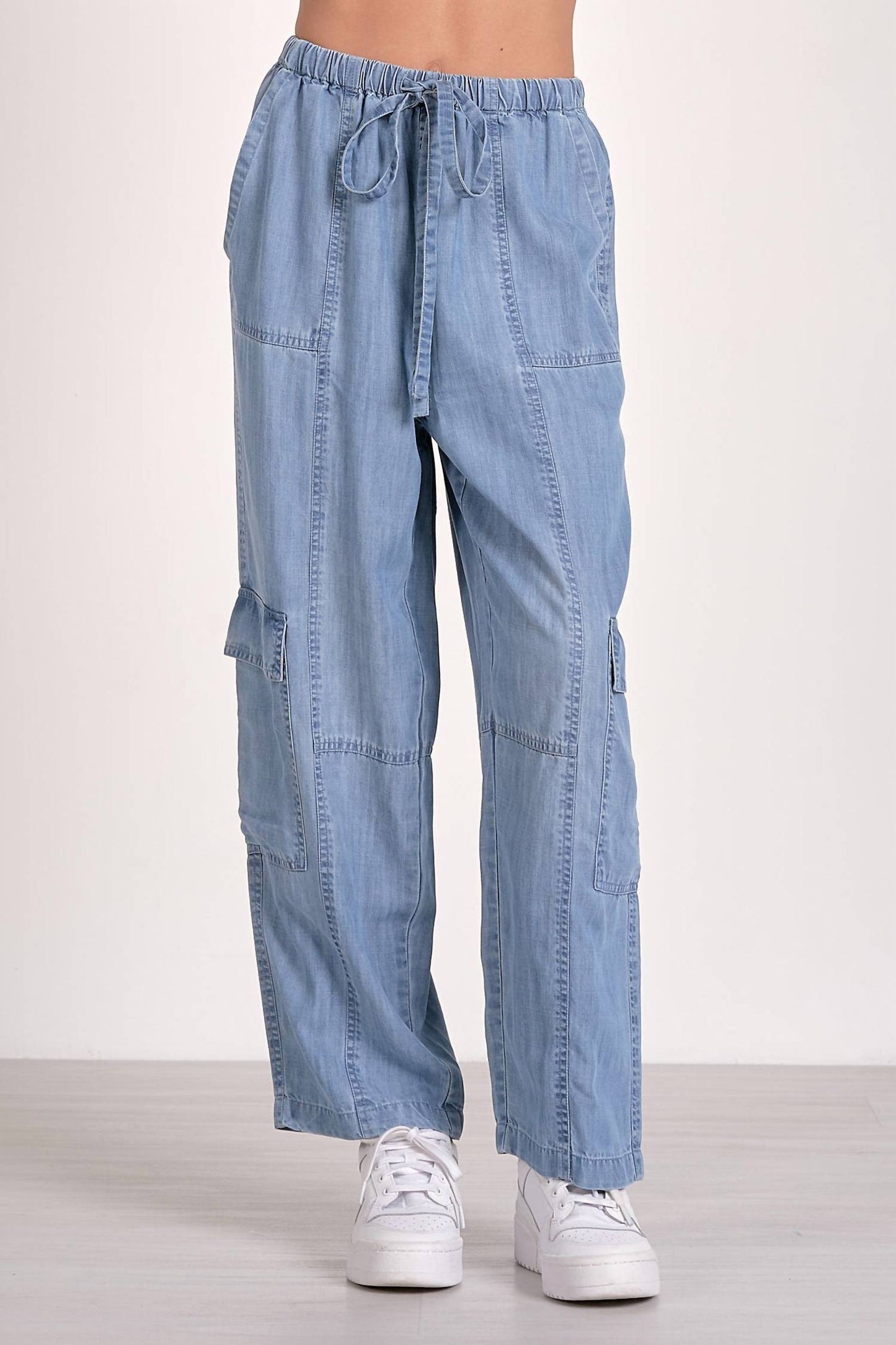 Elan - Chambray Cargo Pants
