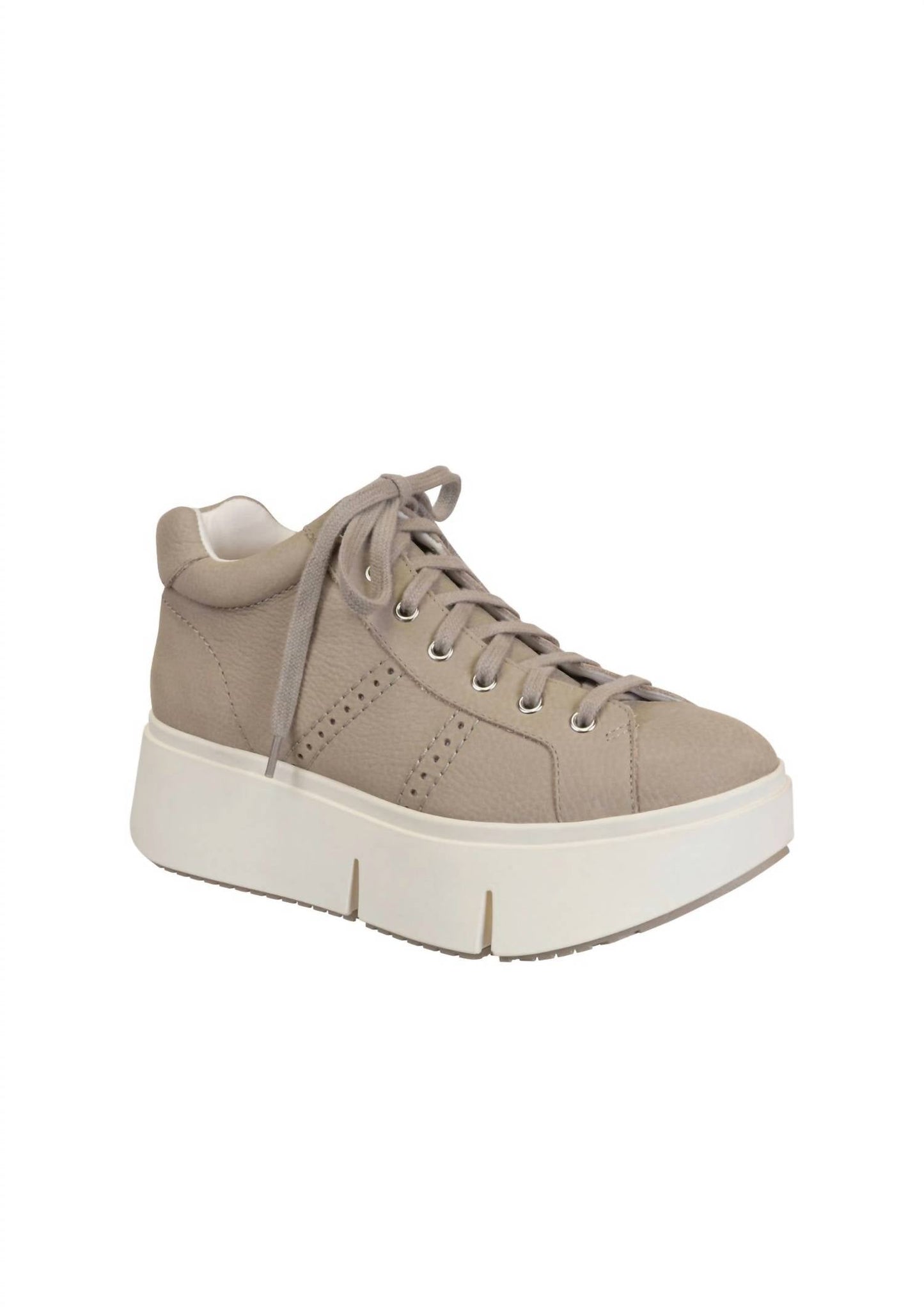 Essex Classics - Women's Greige Platform High Top Sneakers