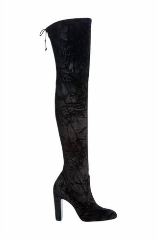 Stuart Weitzman - Botas de veludo amassado elásticas Vidaland para mulheres
