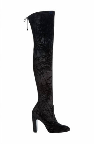 Stuart Weitzman - Botas femininas Vidaland Stretch Crushed Velvet Outk