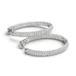 14k White Gold Diamond Hoop Double Sided Three Row Earrings (2 cttw)