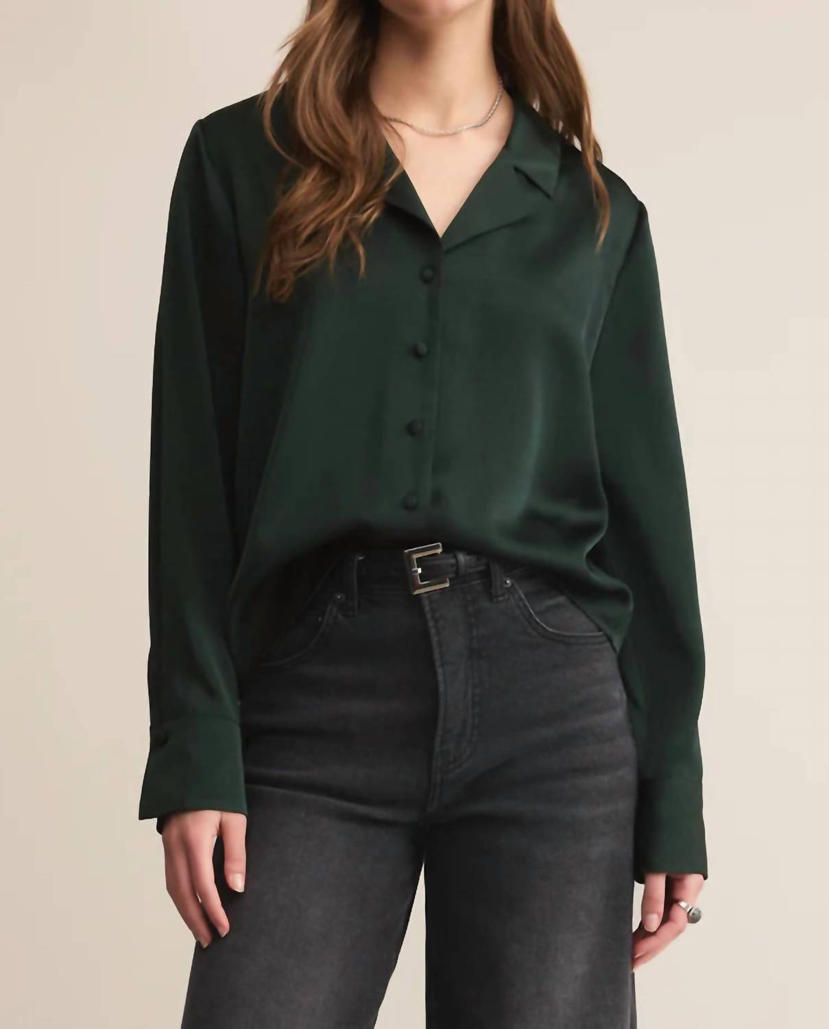 Z Supply - Women's Ana Satin Button Up Shirt