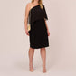 Adrianna Papell - One Shoulder Chiffon Cape Midi Dress