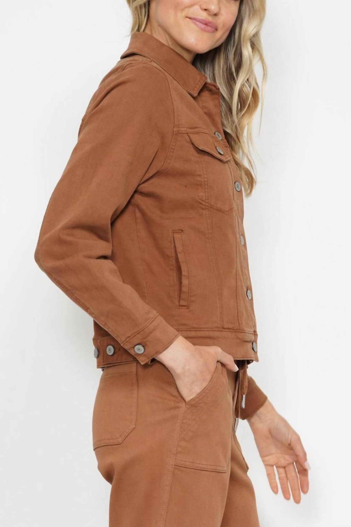 Judy Blue - Women's Garment Dyed Camel Jacket