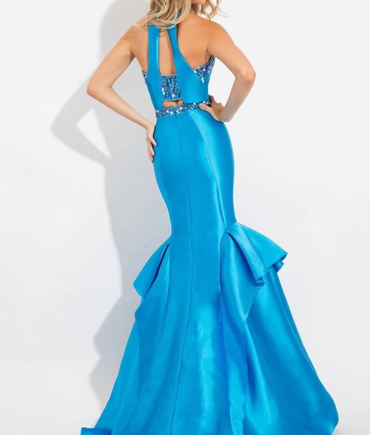 Rachel Allan - Mikado Beaded Mermaid Gown