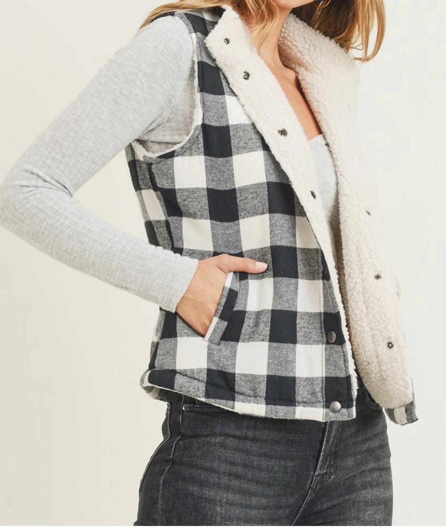 Risen - Buffalo Plaid Trucker Vest