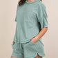 Very J - Oversized Two Tone Double Knit Top & Shorts