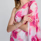 Joseph Ribkoff - Women's Chiffon Floral One Shoulder Cape Dress