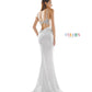 Colors Dress - Sleeveless V-neck Embellished Long Dress