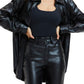 Good American Better Than Leather Faux Leather Shacket in Black