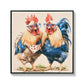 Farmhouse Rooster Wall Art, Rustic Canvas Print 24" x 24"