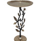 13.8x13.8x24 Black and Gold Aluminum Side Table with Pomegranate Design