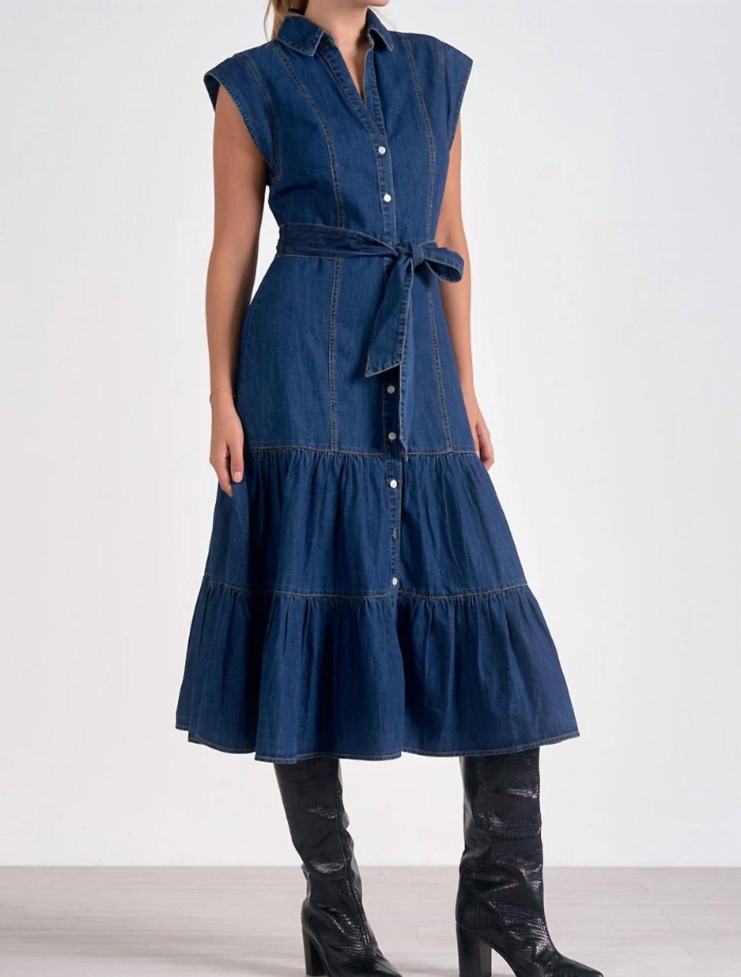 Elan - Josepine Demin Midi Dress