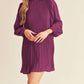 &Merci - Pleated High Neck Mini Dress