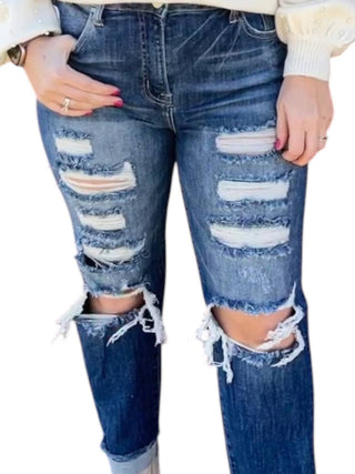 Risen - Calça Jeans Boyfriend de Cintura Alta