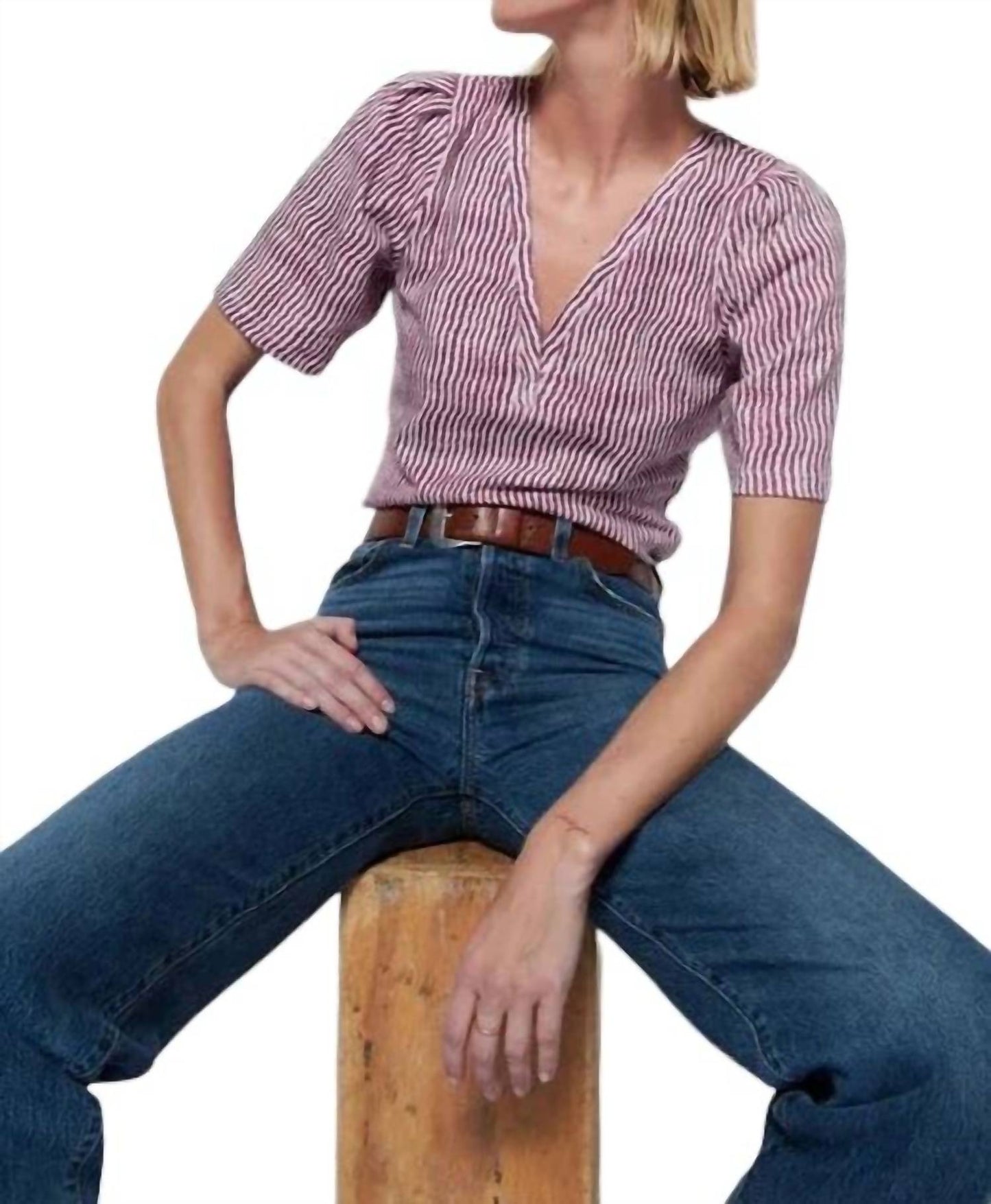 Nation Ltd - Joelene V-Neck Short Sleeve Top