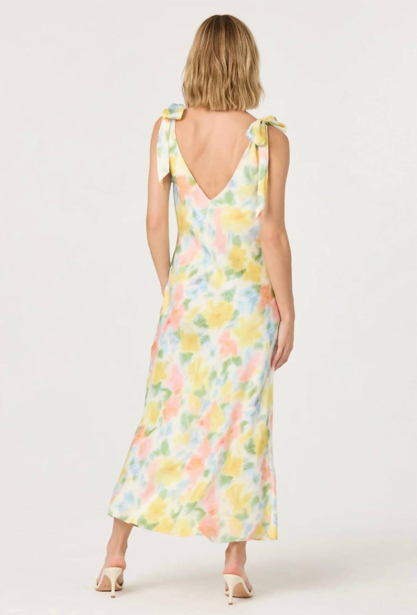 Astr - Allexina Satin Cowl Neck Midi Dress