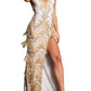 Jovani - Embellished V Neckline Dress