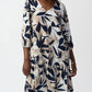 Joseph Ribkoff - Leaf Print Puff Sleeve Trapeze Dress