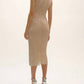 Joseph Ribkoff - Foiled Asymmetric Draped Neckline Dress