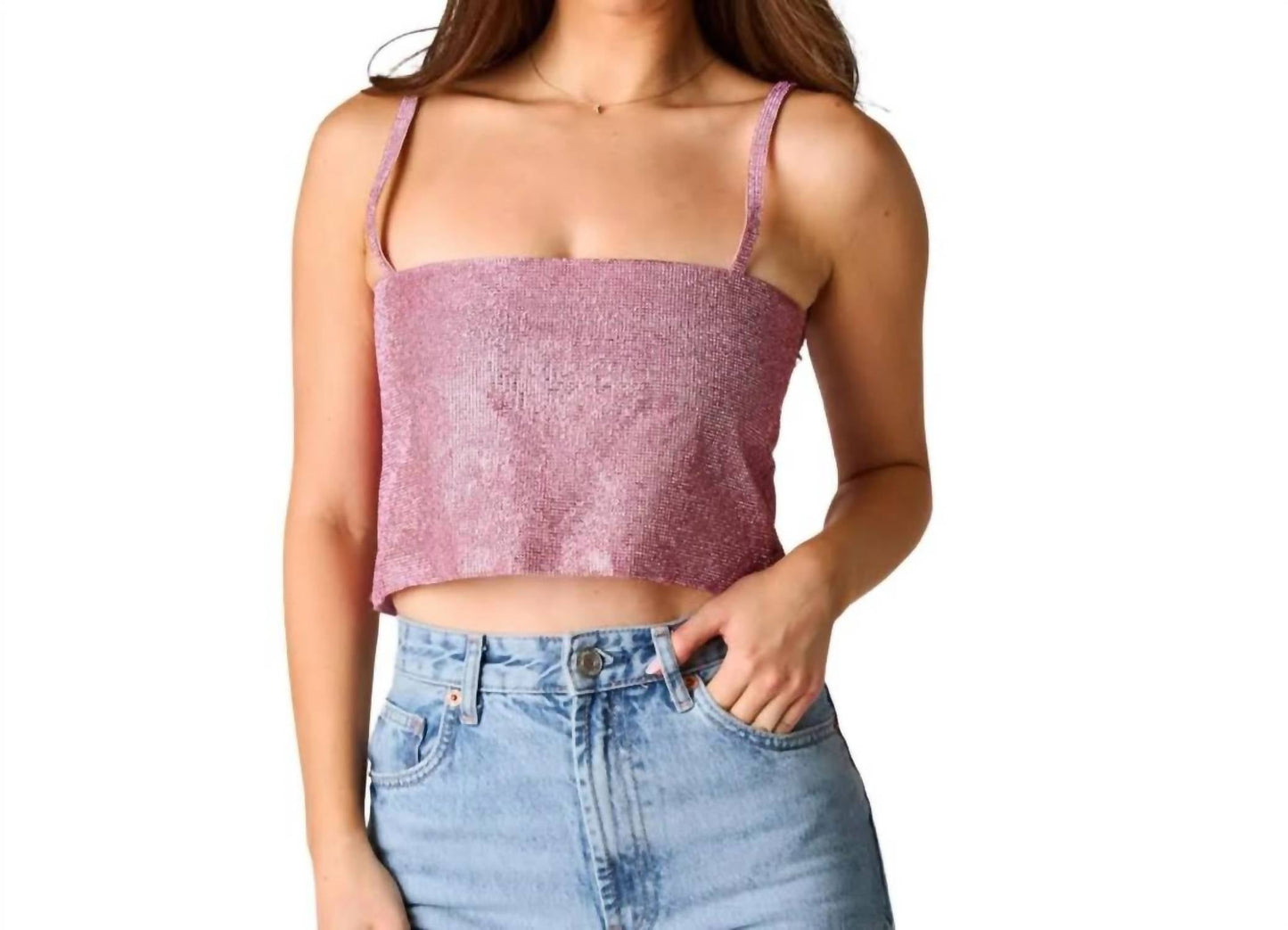 Buddylove - Girly Girl Rhinestone Crop Top