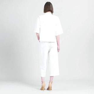 Clara Sunwoo - Malha de linho - Casaco cardigan com bolso alto e baixo