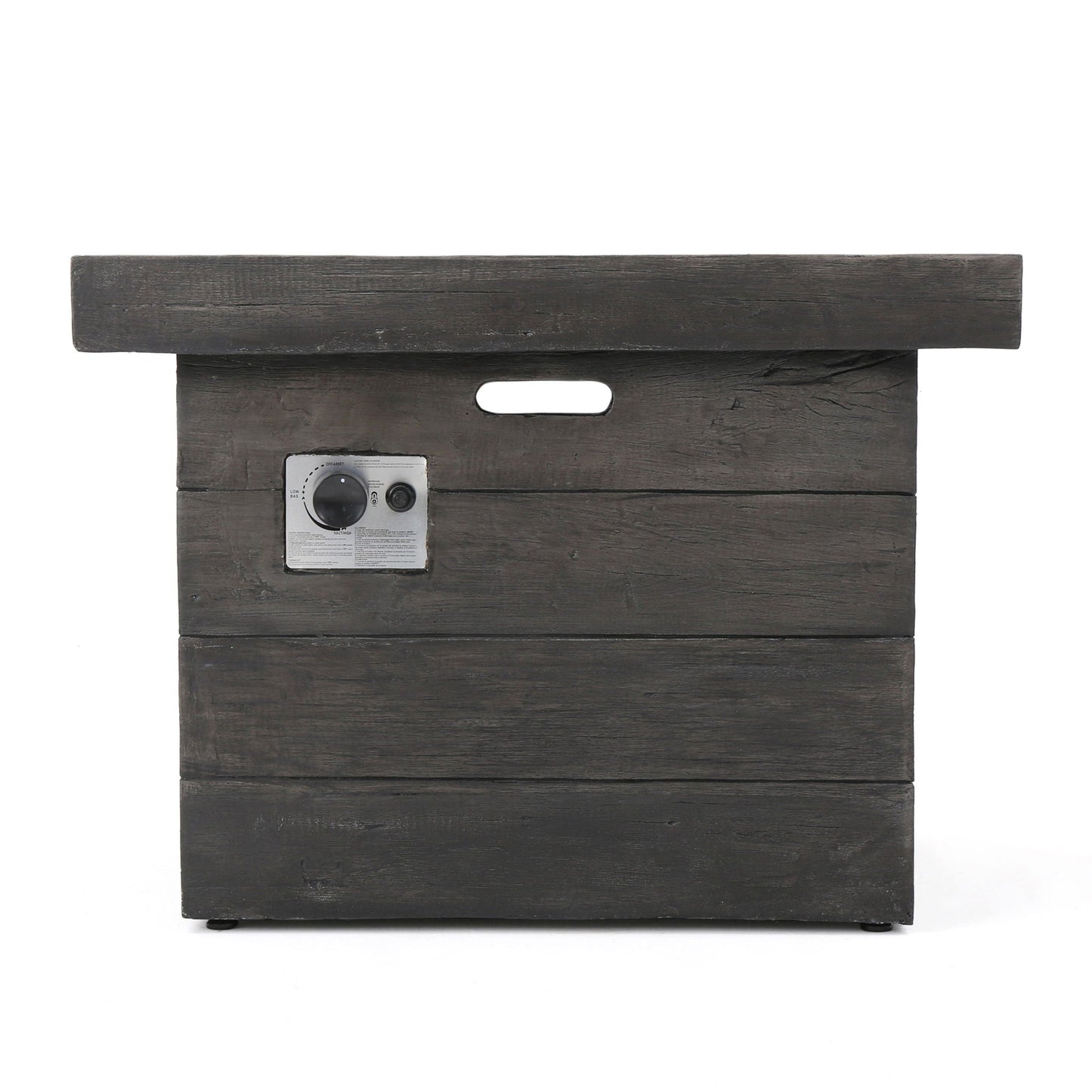 Anchorage Wood Square Fire Pit 40,000 BTU - Gray