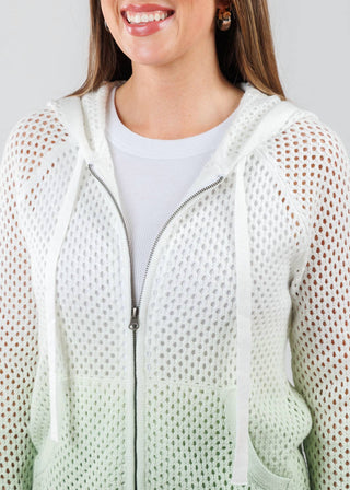 Jss Knits - Women's Ombre Mesh Zip Hoodie