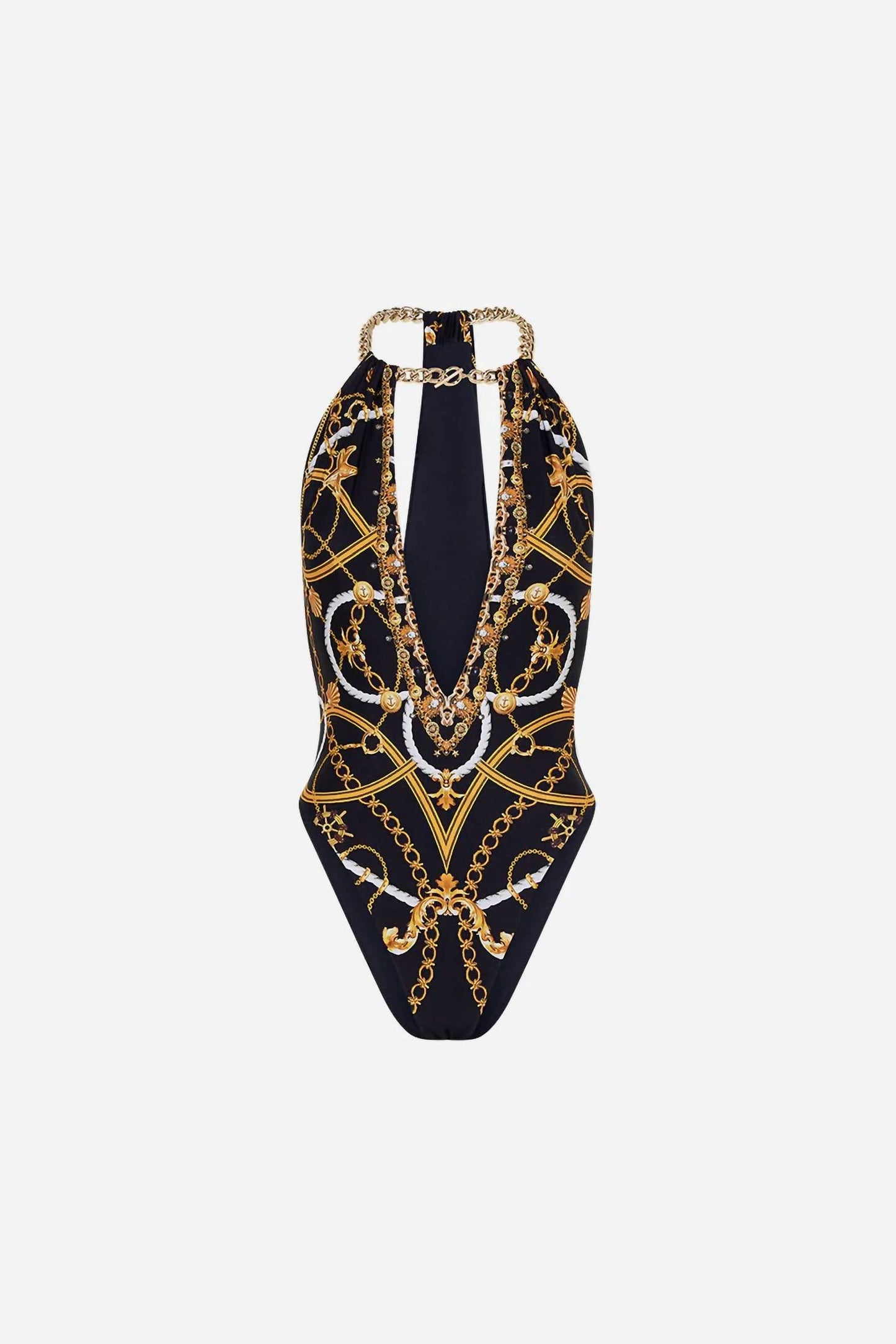 Camilla - Chain Neck Plunge One Piece