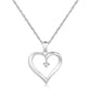 Sterling Silver Diamond Embellished Open Heart Pendant (.03 cttw)