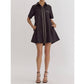 Style Usa - Collared Short Sleeve Mini Dress