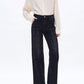 Bayeas - Seamed High Waist Wide Leg Jeans