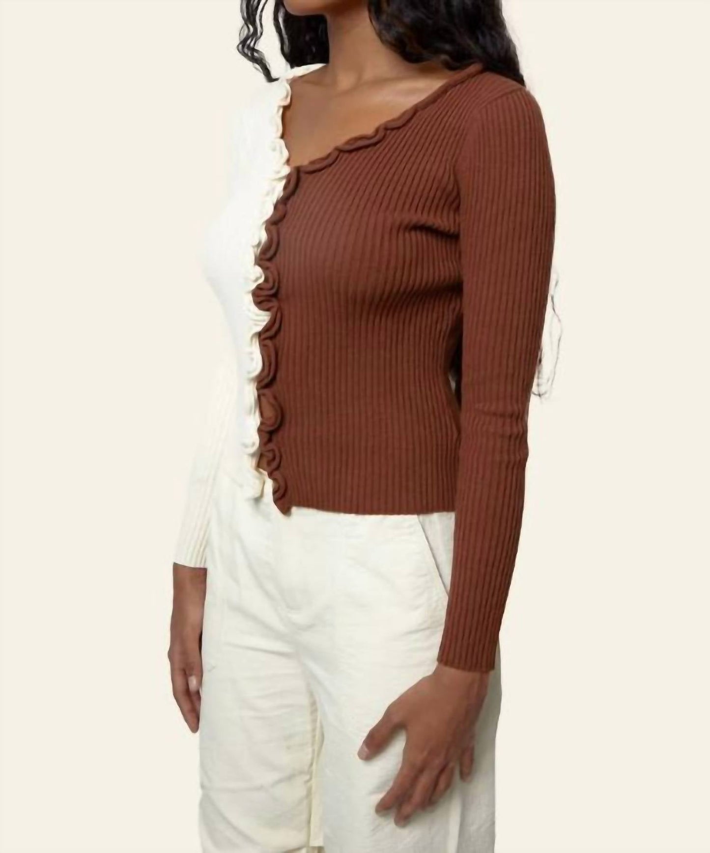 Find Me Now - Charlie Ruffle Knit Top