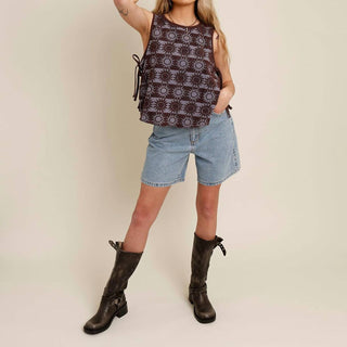 Free People - Top com amarração lateral Faded Gardens