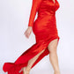 Karen T Design - Deep V Ruched Dress