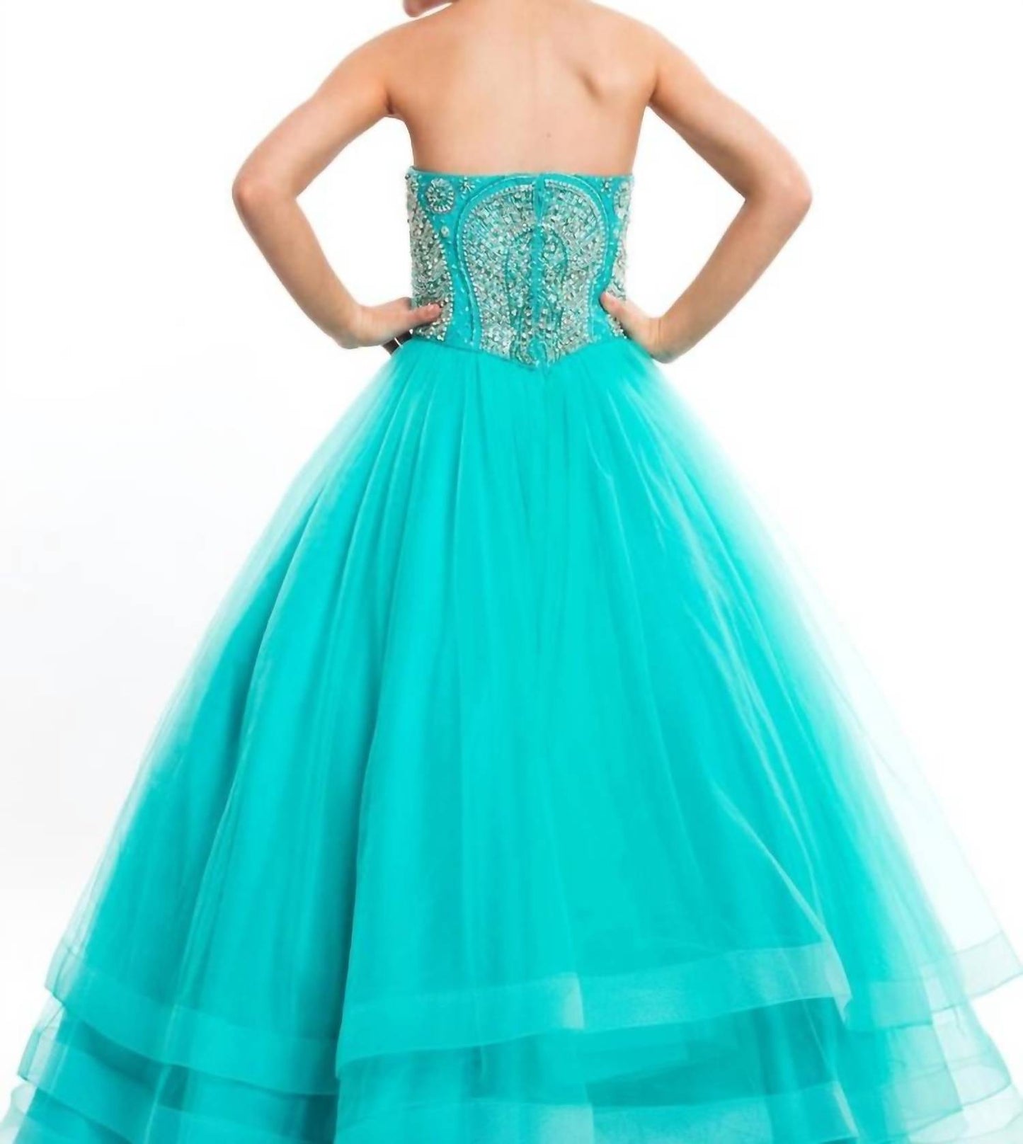 Rachel Allan - Beaded Halterneck Pageant Ball Gown