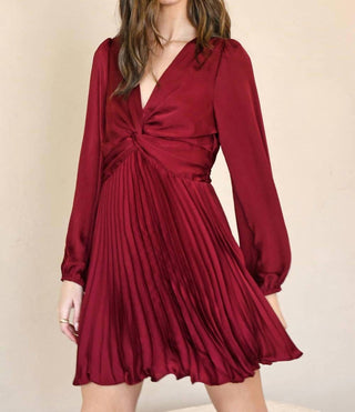 Adelyn Rae - Leila Twist Front Pleated Mini Dress