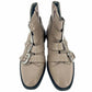 Topshop - Paige Nude Leather Studded Buckle Straps Ankle Boots