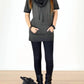 Tough Luv - Cotton Short Sleeve Cowl Neck Tunic Top
