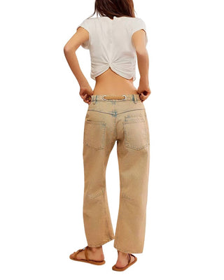 Free People - Calça jeans Moxie cintura baixa com puxador