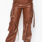 Serendipity - Women's Vegan Leather Cargo Pocket Jogger Pants