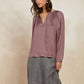 Current Air - Split Neck Long Sleeve Top