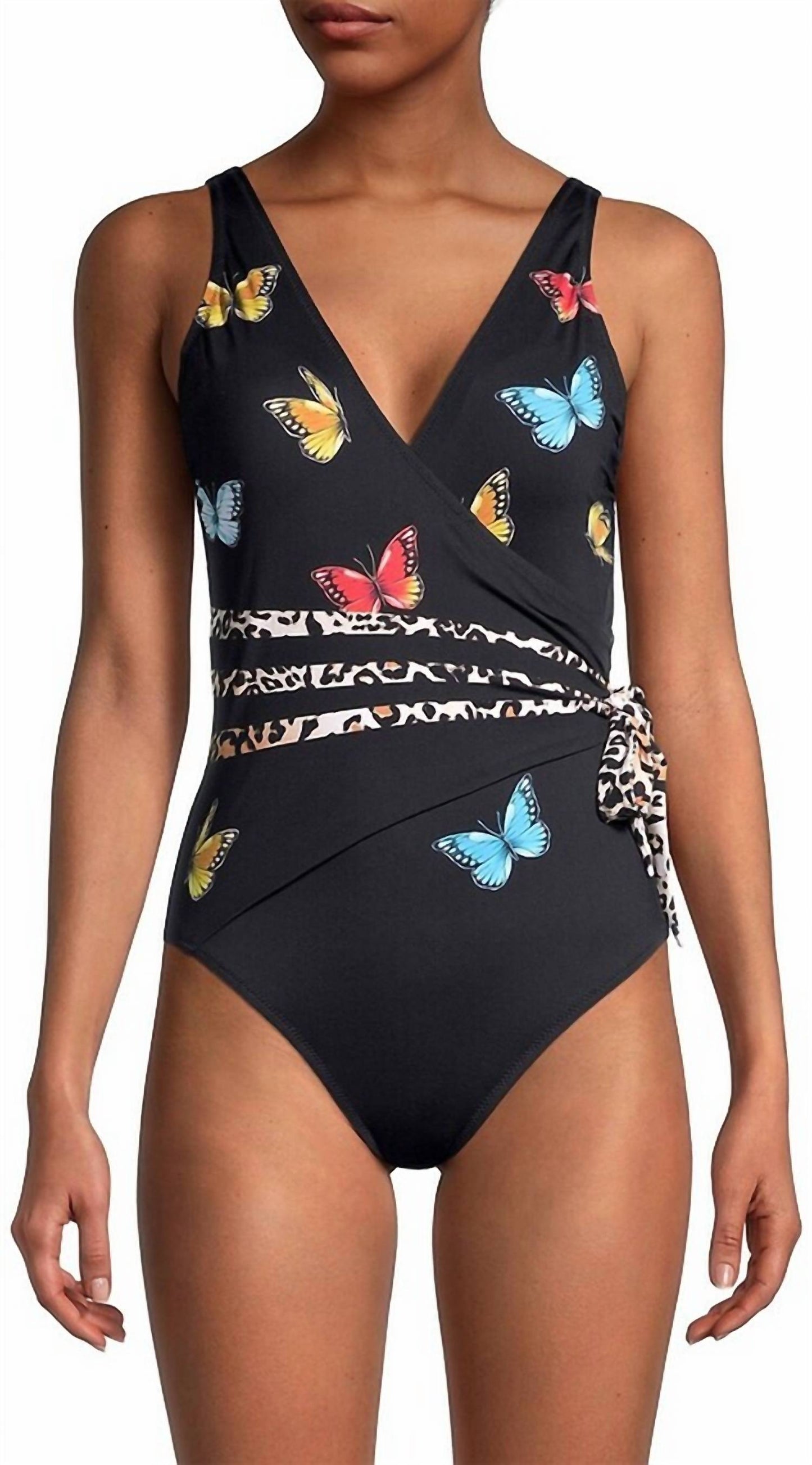 Johnny Was - MONARCH BUTTERFLY PRINT WRAP SWIMSUIT