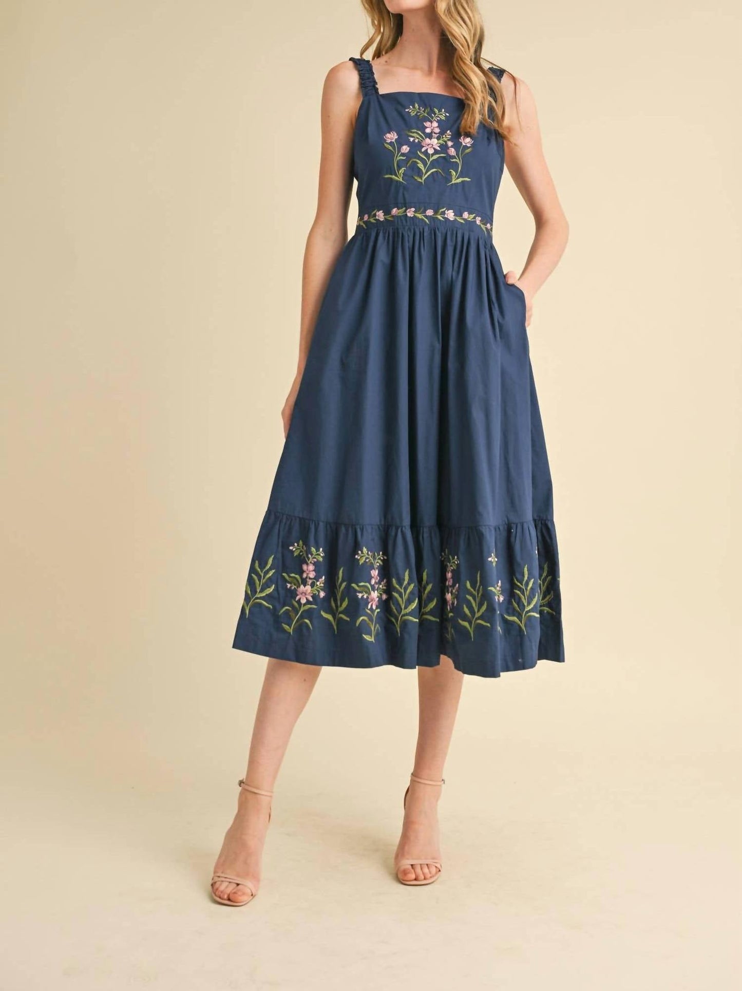 &Merci - Cassia Embroidered Midi Dress